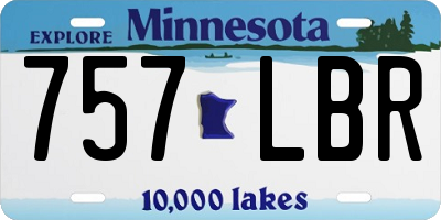 MN license plate 757LBR