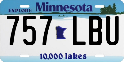 MN license plate 757LBU