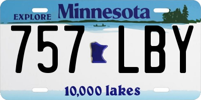 MN license plate 757LBY