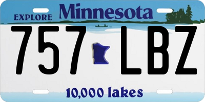 MN license plate 757LBZ