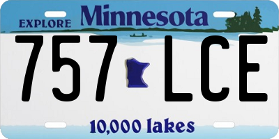 MN license plate 757LCE