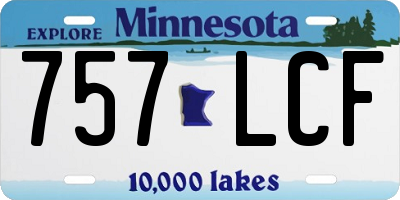 MN license plate 757LCF