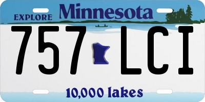 MN license plate 757LCI