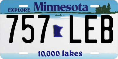 MN license plate 757LEB