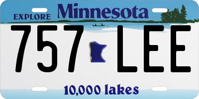MN license plate 757LEE