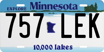 MN license plate 757LEK