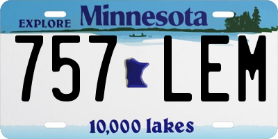 MN license plate 757LEM