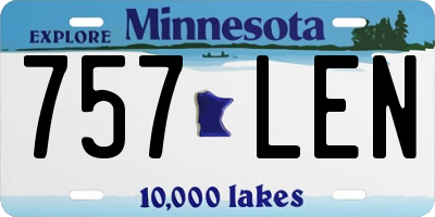 MN license plate 757LEN