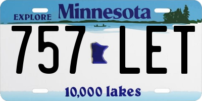 MN license plate 757LET