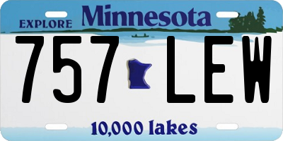 MN license plate 757LEW