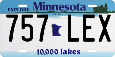 MN license plate 757LEX