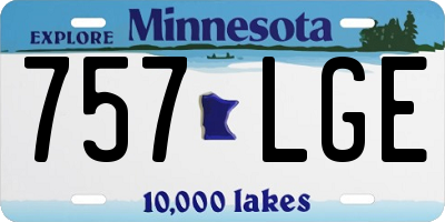 MN license plate 757LGE