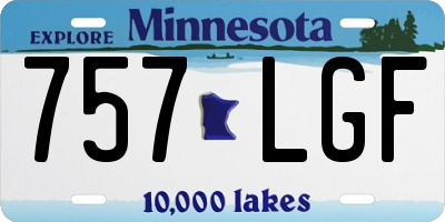 MN license plate 757LGF