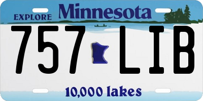 MN license plate 757LIB
