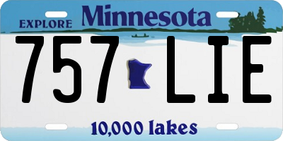 MN license plate 757LIE