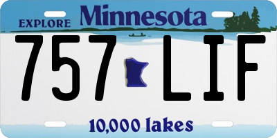 MN license plate 757LIF