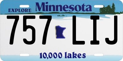 MN license plate 757LIJ