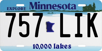 MN license plate 757LIK