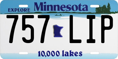 MN license plate 757LIP
