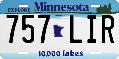 MN license plate 757LIR