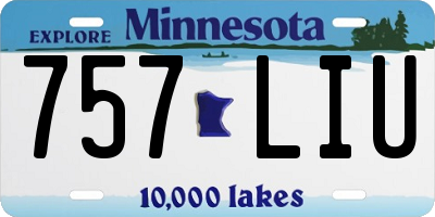 MN license plate 757LIU