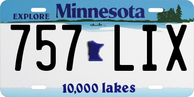 MN license plate 757LIX