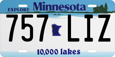 MN license plate 757LIZ
