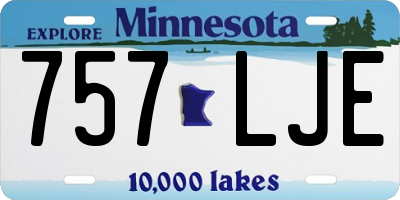 MN license plate 757LJE