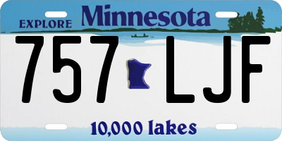 MN license plate 757LJF