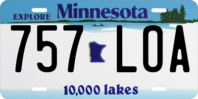 MN license plate 757LOA