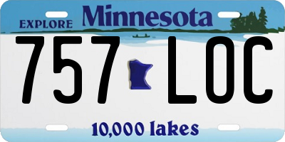 MN license plate 757LOC