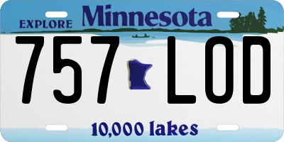 MN license plate 757LOD