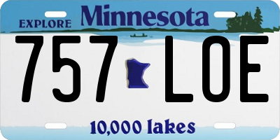 MN license plate 757LOE