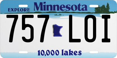 MN license plate 757LOI