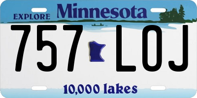 MN license plate 757LOJ