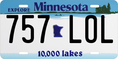 MN license plate 757LOL