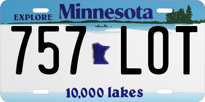 MN license plate 757LOT