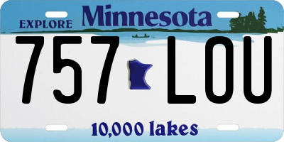 MN license plate 757LOU