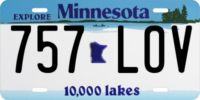 MN license plate 757LOV