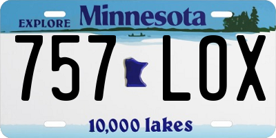MN license plate 757LOX