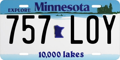 MN license plate 757LOY