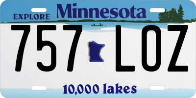 MN license plate 757LOZ