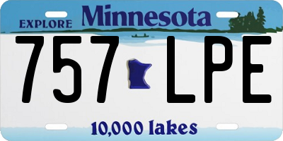 MN license plate 757LPE