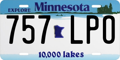 MN license plate 757LPO