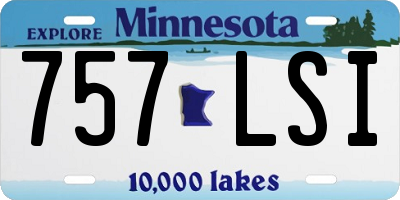 MN license plate 757LSI