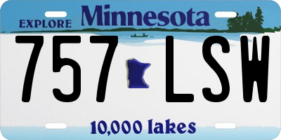 MN license plate 757LSW