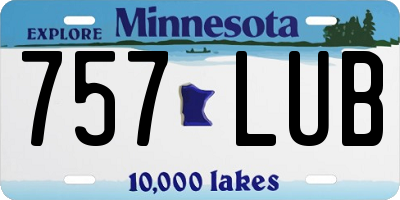 MN license plate 757LUB