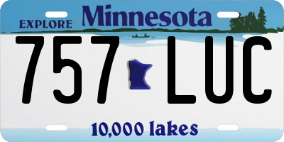 MN license plate 757LUC