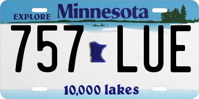 MN license plate 757LUE