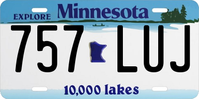 MN license plate 757LUJ